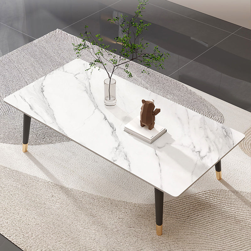 Einzel-Couchtisch mit 4 Beinen, moderner rechteckiger Couchtisch aus Schiefer