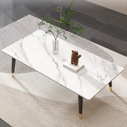 Einzel-Couchtisch mit 4 Beinen, moderner rechteckiger Couchtisch aus Schiefer