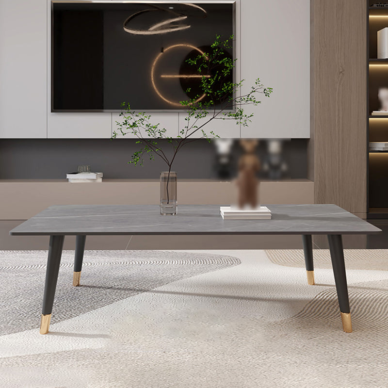 Einzel-Couchtisch mit 4 Beinen, moderner rechteckiger Couchtisch aus Schiefer