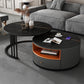 Round Coffee Table Set Frame Nesting Coffee Table Set with 2 Drawers Black Stone Clearhalo 'Coffee & Accent Tables' 'Coffee Tables' 'coffee_tables' 'furn' 'furn_coffee_tables' 'Furniture' 'Living Room Furniture' 7132443