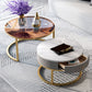 No Distressing Round Coffee Table Frame Nesting Coffee Table Set with Drawer Clearhalo 'Coffee & Accent Tables' 'Coffee Tables' 'coffee_tables' 'furn' 'furn_coffee_tables' 'Furniture' 'Living Room Furniture' 7132472