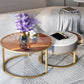 No Distressing Round Coffee Table Frame Nesting Coffee Table Set with Drawer Clearhalo 'Coffee & Accent Tables' 'Coffee Tables' 'coffee_tables' 'furn' 'furn_coffee_tables' 'Furniture' 'Living Room Furniture' 7132475