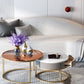 No Distressing Round Coffee Table Frame Nesting Coffee Table Set with Drawer Clearhalo 'Coffee & Accent Tables' 'Coffee Tables' 'coffee_tables' 'furn' 'furn_coffee_tables' 'Furniture' 'Living Room Furniture' 7132479