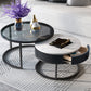 No Distressing Round Coffee Table Frame Nesting Coffee Table Set with Drawer Black White Black Clearhalo 'Coffee & Accent Tables' 'Coffee Tables' 'coffee_tables' 'furn' 'furn_coffee_tables' 'Furniture' 'Living Room Furniture' 7132480