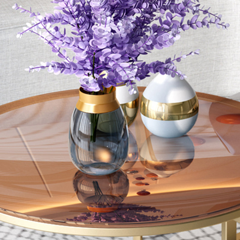 No Distressing Round Coffee Table Frame Nesting Coffee Table Set with Drawer Clearhalo 'Coffee & Accent Tables' 'Coffee Tables' 'coffee_tables' 'furn' 'furn_coffee_tables' 'Furniture' 'Living Room Furniture' 7132482
