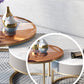 No Distressing Round Coffee Table Frame Nesting Coffee Table Set with Drawer Clearhalo 'Coffee & Accent Tables' 'Coffee Tables' 'coffee_tables' 'furn' 'furn_coffee_tables' 'Furniture' 'Living Room Furniture' 7132484