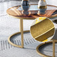 No Distressing Round Coffee Table Frame Nesting Coffee Table Set with Drawer Clearhalo 'Coffee & Accent Tables' 'Coffee Tables' 'coffee_tables' 'furn' 'furn_coffee_tables' 'Furniture' 'Living Room Furniture' 7132487