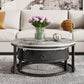 Slate Round Frame Coffee Table Modern Nesting Coffee Table Set with Drawer Clearhalo 'Coffee & Accent Tables' 'Coffee Tables' 'coffee_tables' 'furn' 'furn_coffee_tables' 'Furniture' 'Living Room Furniture' 7132536
