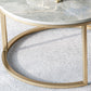 Slate Round Frame Coffee Table Modern Nesting Coffee Table Set with Drawer Clearhalo 'Coffee & Accent Tables' 'Coffee Tables' 'coffee_tables' 'furn' 'furn_coffee_tables' 'Furniture' 'Living Room Furniture' 7132542