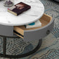 Slate Round Frame Coffee Table Modern Nesting Coffee Table Set with Drawer Clearhalo 'Coffee & Accent Tables' 'Coffee Tables' 'coffee_tables' 'furn' 'furn_coffee_tables' 'Furniture' 'Living Room Furniture' 7132544