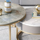 Slate Round Frame Coffee Table Modern Nesting Coffee Table Set with Drawer Clearhalo 'Coffee & Accent Tables' 'Coffee Tables' 'coffee_tables' 'furn' 'furn_coffee_tables' 'Furniture' 'Living Room Furniture' 7132547