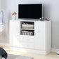 Contemporary Media Console Engineered Wood TV Stand Console with Doors