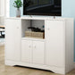 Contemporary Media Console Engineered Wood TV Stand Console with Doors