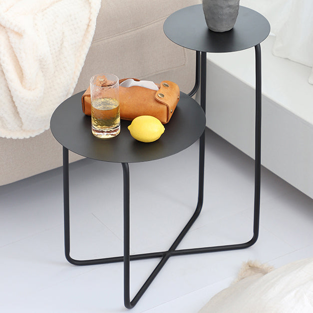 Tavolo da tavolo di accento in metallo contemporaneo comodino tavolo da notte di finitura antica