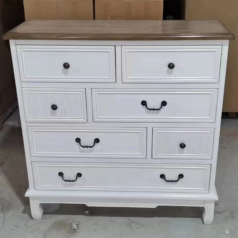 Coastal Storage Chest Dresser Solid Wood Dresser with 5/7 Drawers , 14.04 Inch W 39"L x 14"W x 39"H White Clearhalo 'Bedroom Furniture' 'Dressers & Chests' 'dressers_chests' 'furn' 'furn_dressers_chests' 'Furniture' 7133917