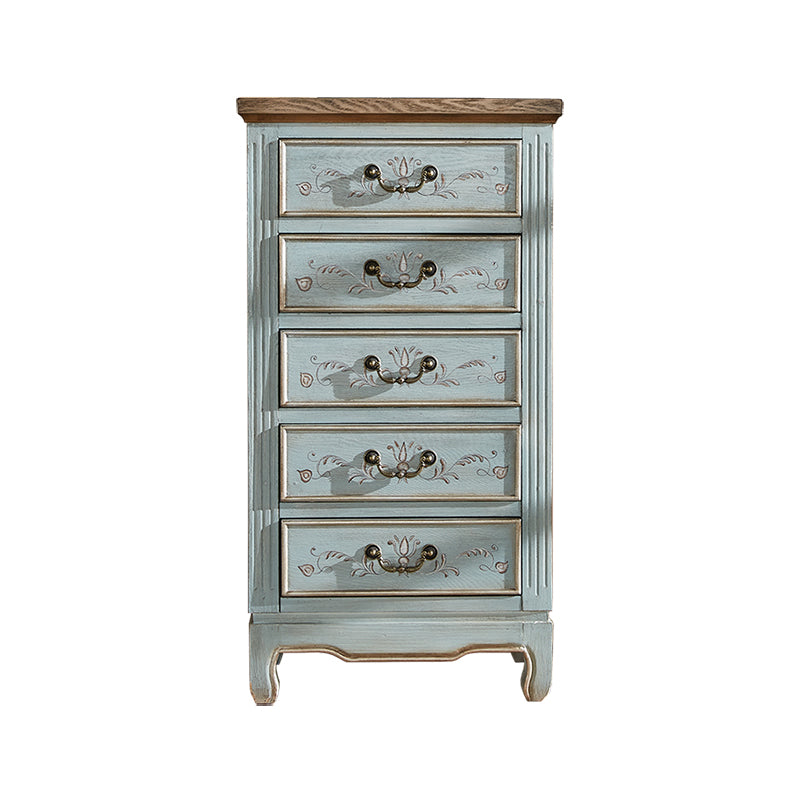 Coastal Storage Chest Dresser Solid Wood Dresser with 5/7 Drawers , 14.04 Inch W 24"L x 14"W x 47"H Light Blue Clearhalo 'Bedroom Furniture' 'Dressers & Chests' 'dressers_chests' 'furn' 'furn_dressers_chests' 'Furniture' 7133923