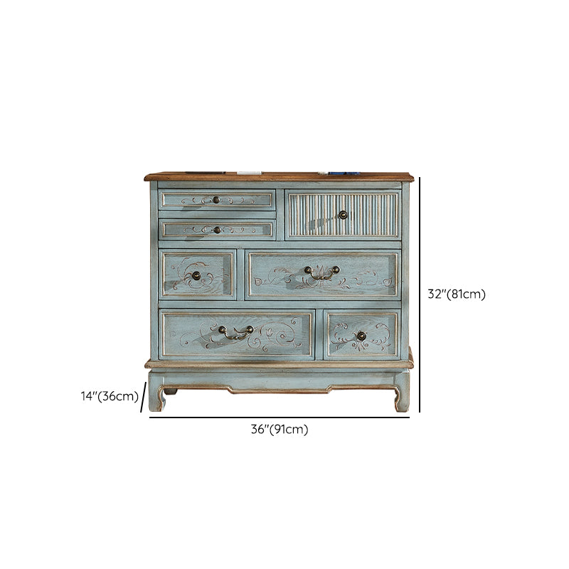Coastal Storage Chest Dresser Solid Wood Dresser with 5/7 Drawers , 14.04 Inch W Clearhalo 'Bedroom Furniture' 'Dressers & Chests' 'dressers_chests' 'furn' 'furn_dressers_chests' 'Furniture' 7133925