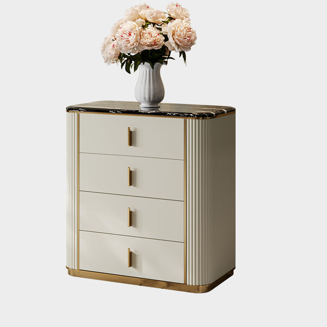 Classic Glam Storage Chest Dresser 5/4/6 Drawers Storage Chest , 17.55 Inch Width Off-White 4 Clearhalo 'Bedroom Furniture' 'Dressers & Chests' 'dressers_chests' 'furn' 'furn_dressers_chests' 'Furniture' 7133966