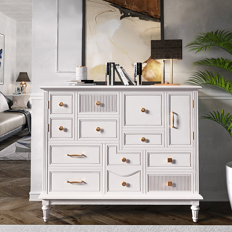 Cómoda tradicional de madera maciza con cajones, 14,04 pulgadas de ancho