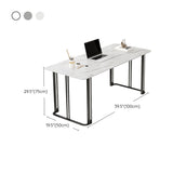 Contemporary Rectangular Office Desk Antique Finish Writing Desk with Metal Legs Clearhalo 'furn' 'furn_office_desk' 'Furniture' 'Office Desks' 'Office Furniture' 'office_desk' 7134038