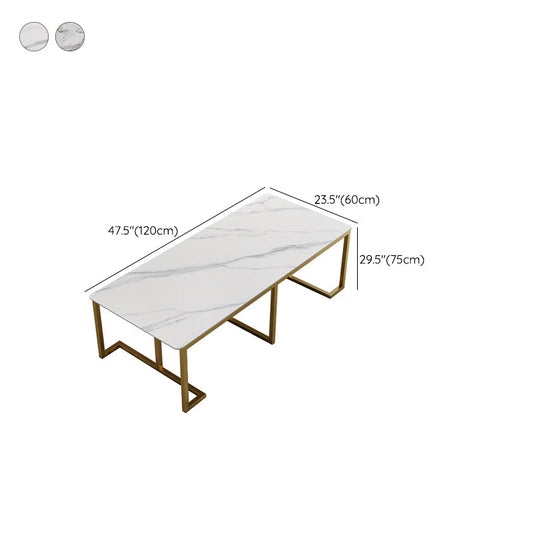 Modern Style Stone Office Desks Rectangular Shape Conference Table with Legs for Office