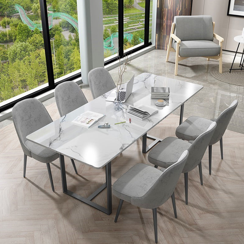 CONFÉRENCE DE CONFÉRENCE MODERNE CONFÉRENCE DE CONFÉRENCE RECTANGULAIRE TABLE DE BUREAUX AVEC 2 LEGS pour le bureau