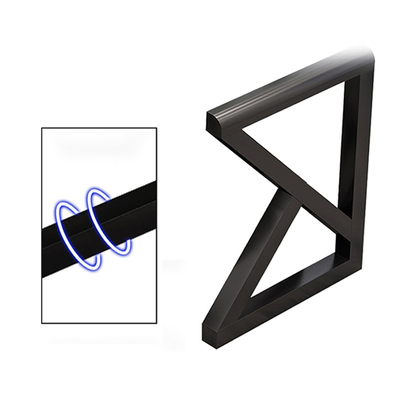 Modern Glass Top Gaming Desk 29.53" Tall Rectangular Computer Desk with Steel Legs Clearhalo 'furn' 'furn_office_desk' 'Furniture' 'Office Desks' 'Office Furniture' 'office_desk' 7134339