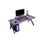 Industrial Gaming Desk Antique Finish Wood Computer Desk with Metal Legs