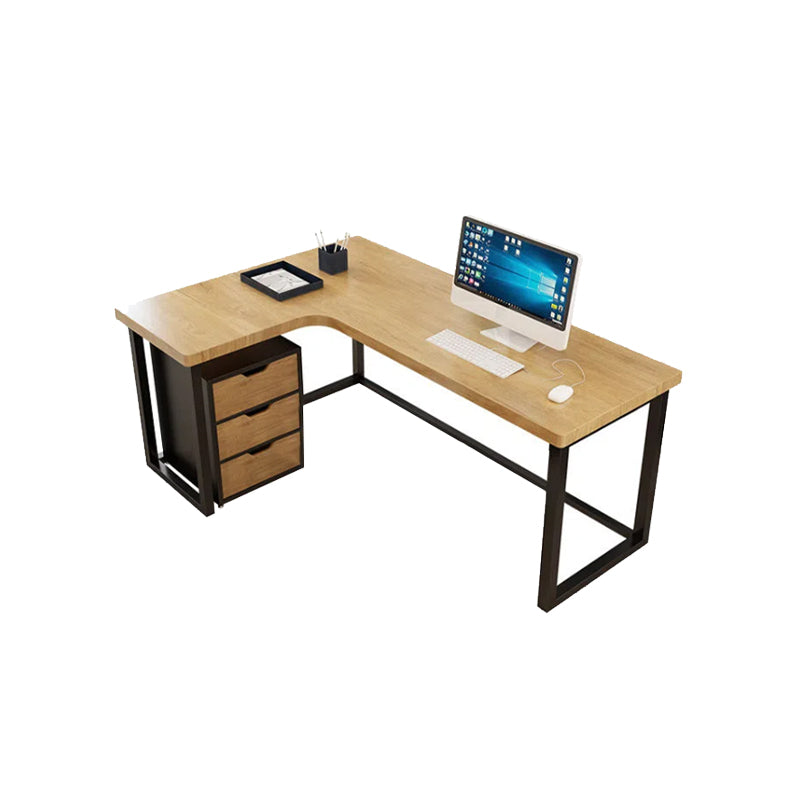 Modern Solid Wood Writing Desk Sled Base 29.53" Tall Office Desk (Drawers not Included) Left Hand Return Clearhalo 'furn' 'furn_office_desk' 'Furniture' 'Office Desks' 'Office Furniture' 'office_desk' 7134527