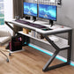 Contemporary Wooden Office Desk Sled Base 29.53-inch Tall Computer Desk 63"L x 23.6"W x 29.5"H Black White Clearhalo 'furn' 'furn_office_desk' 'Furniture' 'Office Desks' 'Office Furniture' 'office_desk' 7134566