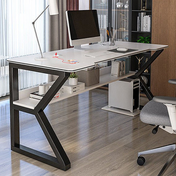 Contemporary Wooden Office Desk Sled Base 29.53-inch Tall Computer Desk Clearhalo 'furn' 'furn_office_desk' 'Furniture' 'Office Desks' 'Office Furniture' 'office_desk' 7134580