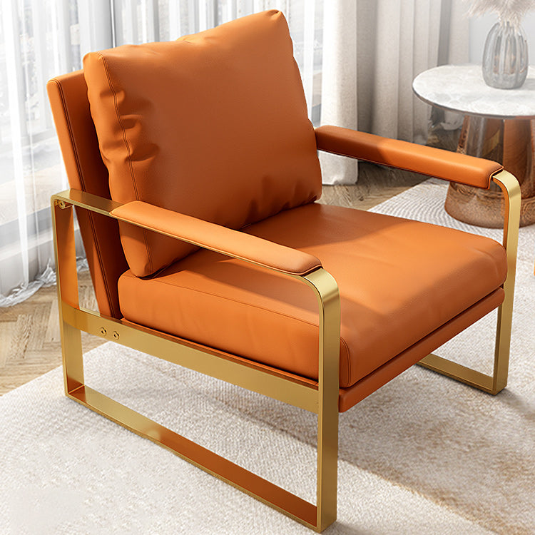 Modern 31.5" Wide Sewn Pillow Back Sponge Metal Frame Arm Chair Clearhalo 'Accent Chairs' 'accent_chairs' 'Chairs & Seating' 'furn' 'furn_accent_chairs' 'Furniture' 'Living Room Furniture' 7134649
