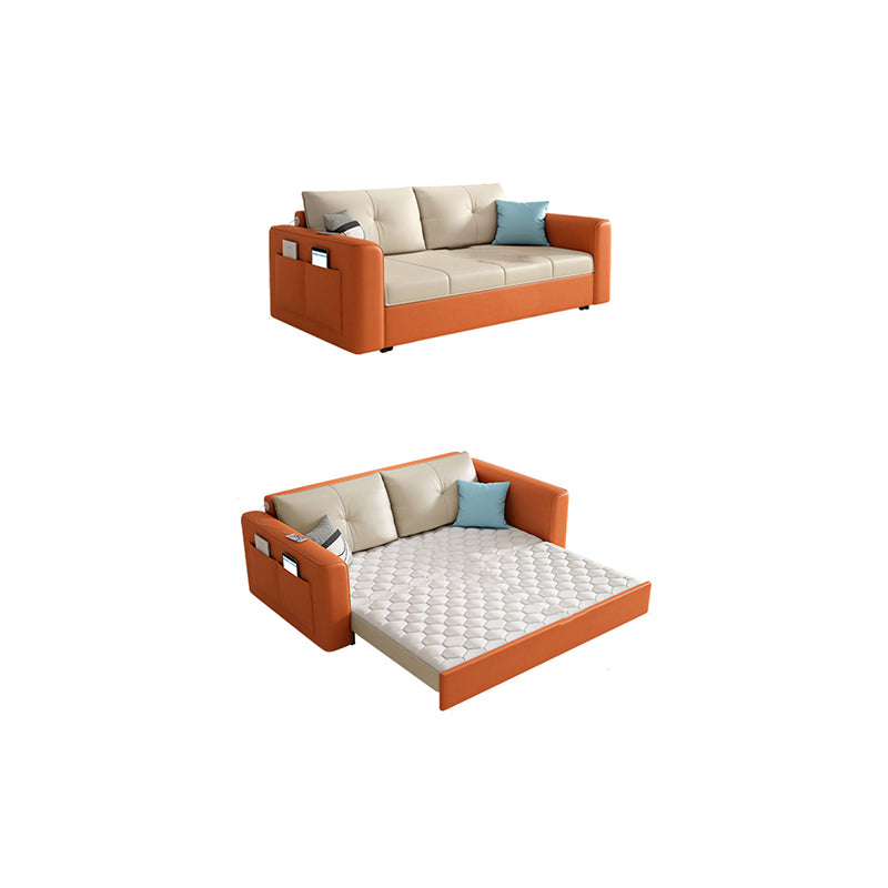 39" Wide Scandinavian Sofa Futon White Pillow Included Sleeper Sofa 91"L x 39"W x 33"H Clearhalo 'furn' 'furn_futons' 'Furniture' 'Futons & Daybeds' 'Futons' 'Living Room Furniture' 7134680