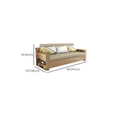 Contemporary Futon Sofa Bed Square Arms Cushion Back with Storage Yellow Fabric