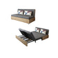 Contemporary Sofa Bed Fabric Wood with Storage Cushion Back Gray Armless Futon Frame