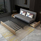 Contemporary Sofa Bed Fabric Wood with Storage Cushion Back Gray Armless Futon Frame