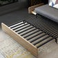 Contemporary Sofa Bed Fabric Wood with Storage Cushion Back Gray Armless Futon Frame
