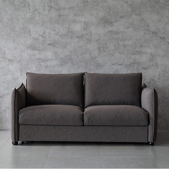 Contemporary Sleeper Sofa Fabric White Square Arms Pillow Back Upholstered Sofa Bed