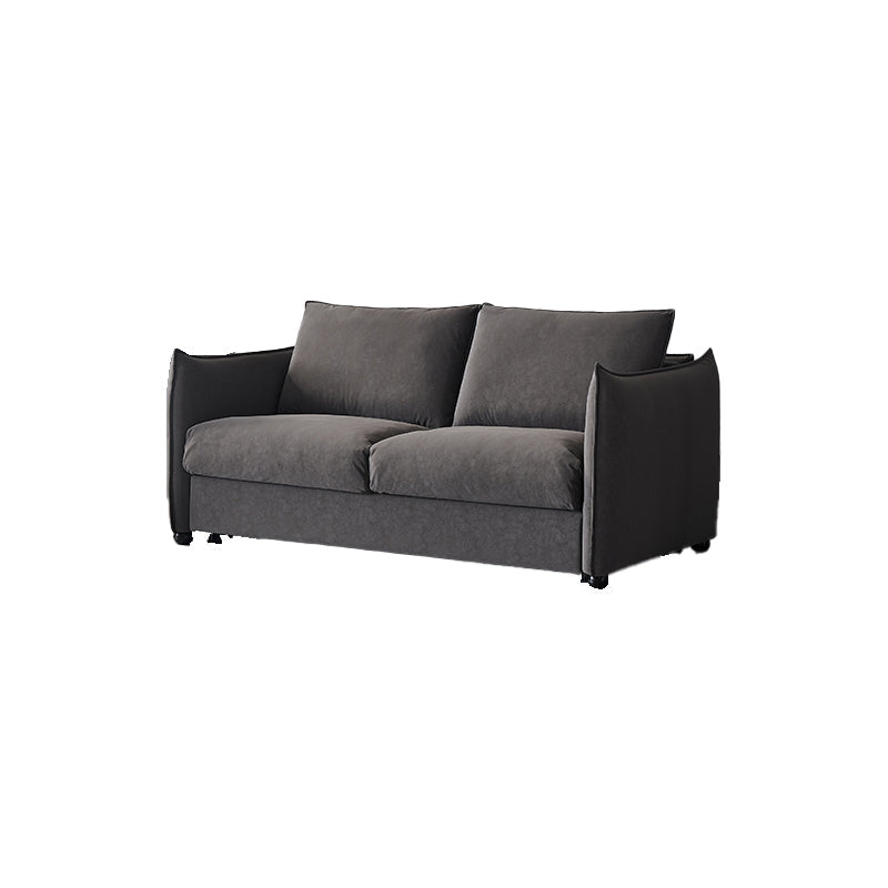 Contemporary Sleeper Sofa Fabric White Square Arms Pillow Back Upholstered Sofa Bed