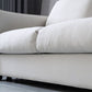 Contemporary Sleeper Sofa Fabric White Square Arms Pillow Back Upholstered Sofa Bed