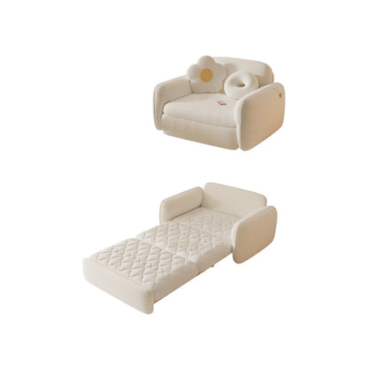 Sleepinavian Sleeper divano tessuto bianco con cuscino di stoccaggio posteriore braccia quadrata