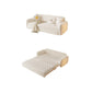 Sleepinavian Sleeper divano tessuto bianco con cuscino di stoccaggio posteriore braccia quadrata