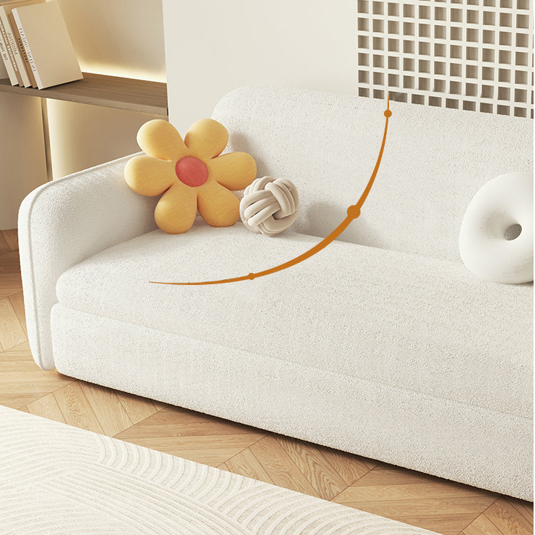 Sleepinavian Sleeper divano tessuto bianco con cuscino di stoccaggio posteriore braccia quadrata