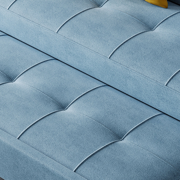 Scandinavian Futon Sofa Bed Upholstered Cushion Back Square Arms Sleeper Sofa Clearhalo 'furn' 'furn_futons' 'Furniture' 'Futons & Daybeds' 'Futons' 'Living Room Furniture' 7134805