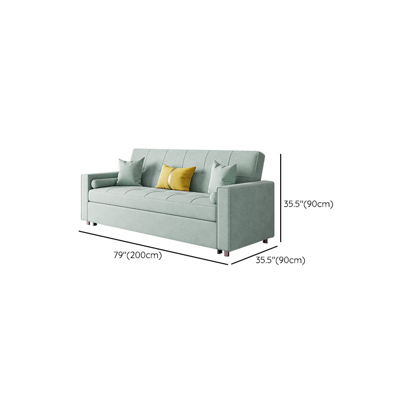 Scandinavian Futon Sofa Bed Upholstered Cushion Back Square Arms Sleeper Sofa Clearhalo 'furn' 'furn_futons' 'Furniture' 'Futons & Daybeds' 'Futons' 'Living Room Furniture' 7134810