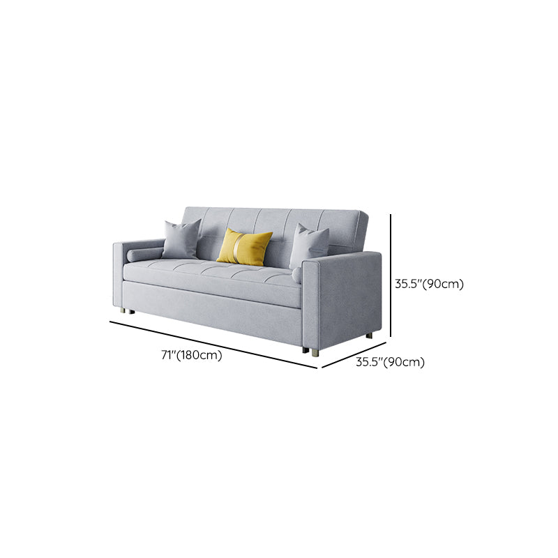 Scandinavian Futon Sofa Bed Upholstered Cushion Back Square Arms Sleeper Sofa Clearhalo 'furn' 'furn_futons' 'Furniture' 'Futons & Daybeds' 'Futons' 'Living Room Furniture' 7134815