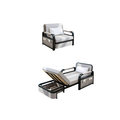 Sofa contemporain de 30 "de large oreiller gris futon inclus canapé-lit de rangement