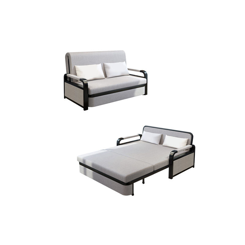 Sofa contemporain de 30 "de large oreiller gris futon inclus canapé-lit de rangement