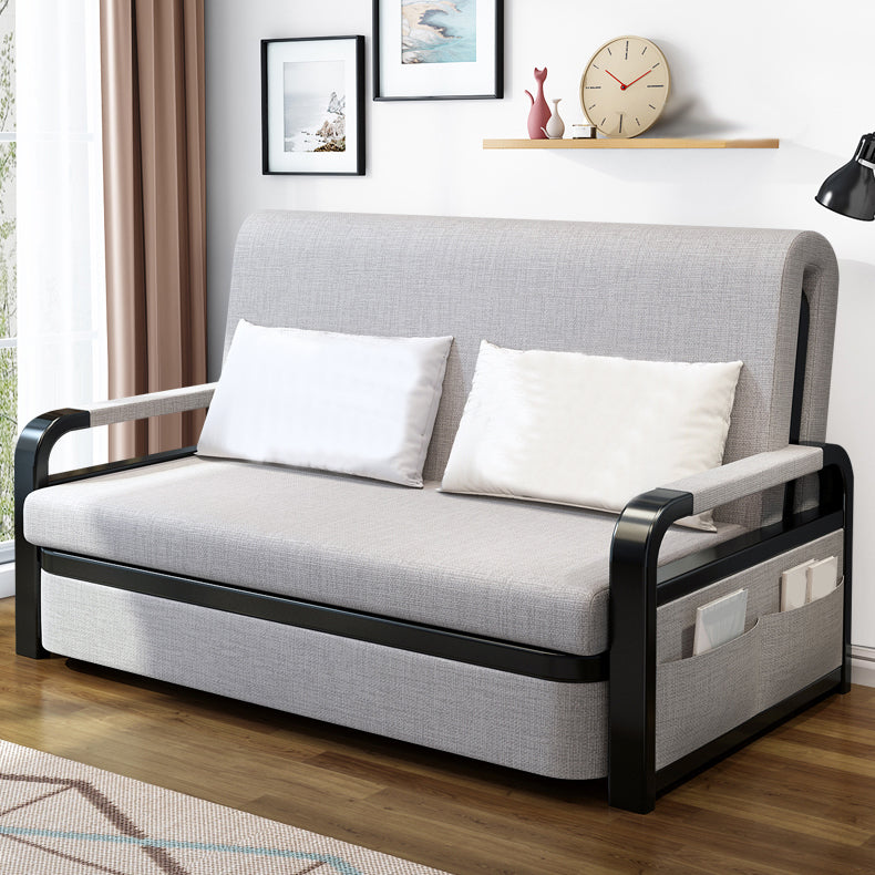 Sofa contemporain de 30 "de large oreiller gris futon inclus canapé-lit de rangement