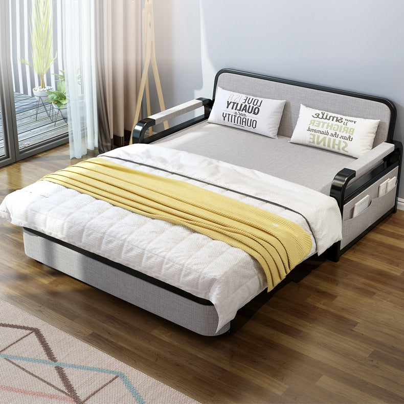 Sofa contemporain de 30 "de large oreiller gris futon inclus canapé-lit de rangement